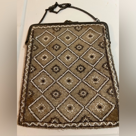 Handbags - Large Antique Art Deco Ornate Beaded Purse Bag 1920's